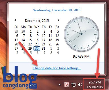 Cách chỉnh giờ trên máy tính win 7